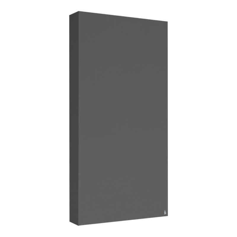 Absorber Premium - Akustikpaneel in der Farbe Grey, Format 100 × 50 cm, Stärke 11 cm, 3/4-Ansicht