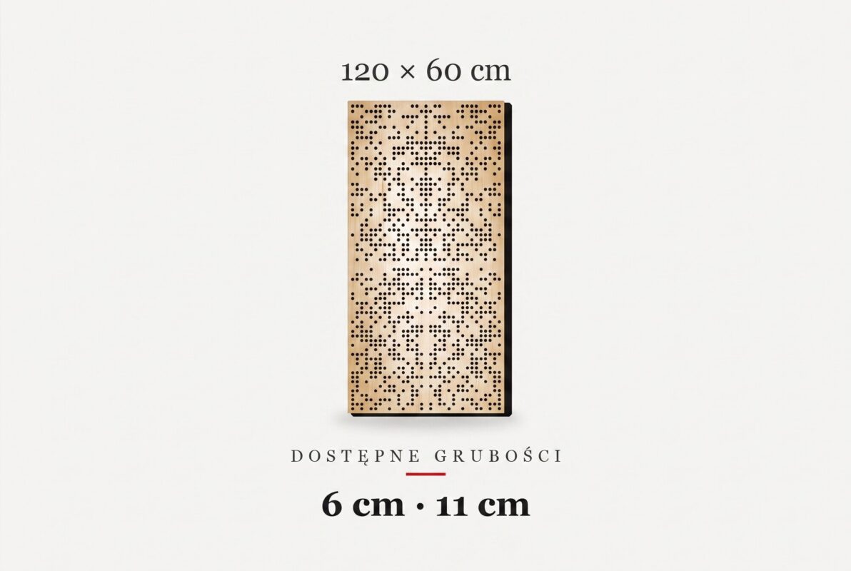 Der Binäre Diffusor im Format 120 × 60 cm und in den Stärken 6 cm und 11 cm