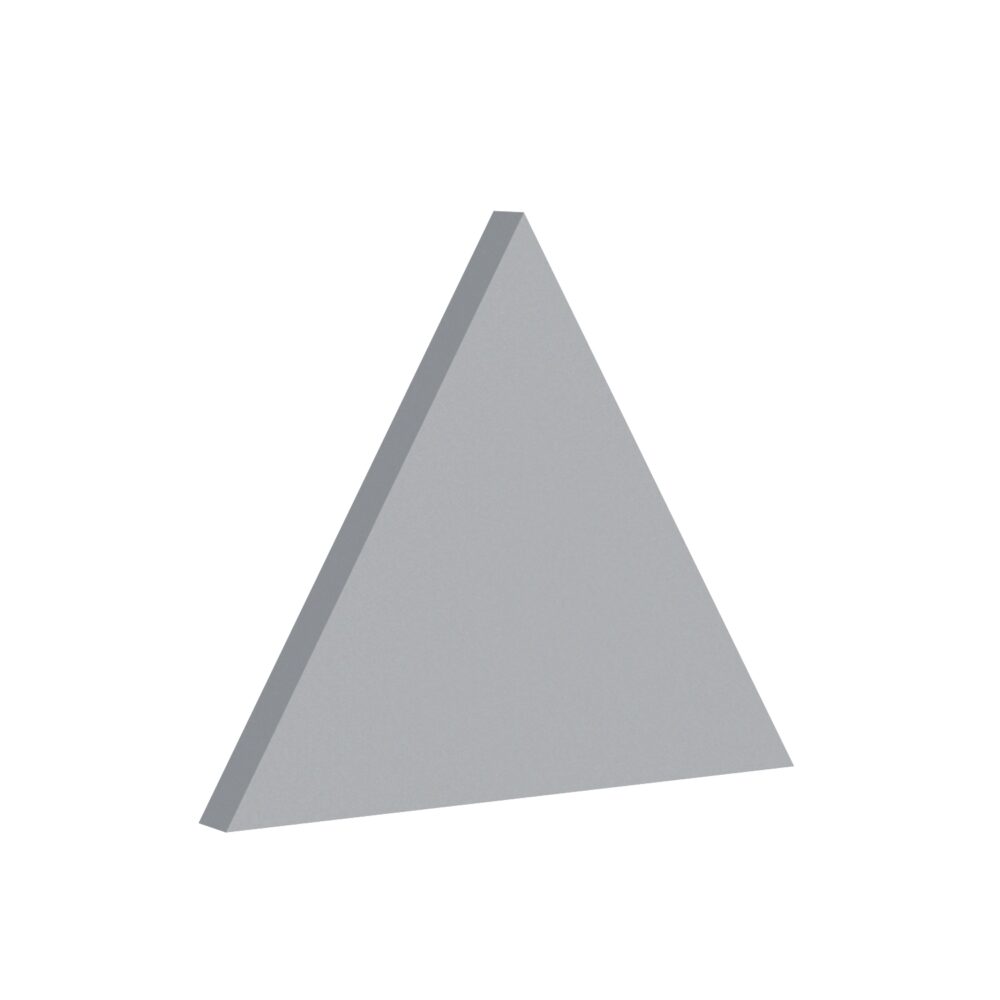 Foamly Triangle - 24. Metals and Minerals – Silver, 60 × 52 cm, 5 cm