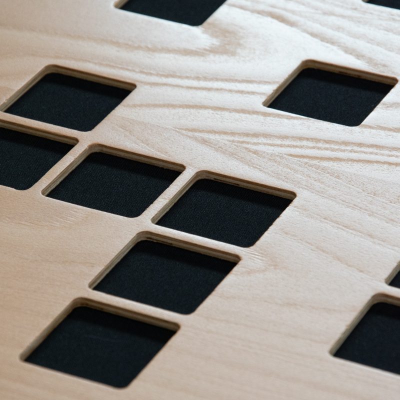 Detail des gefrästen Musters BLOCKS