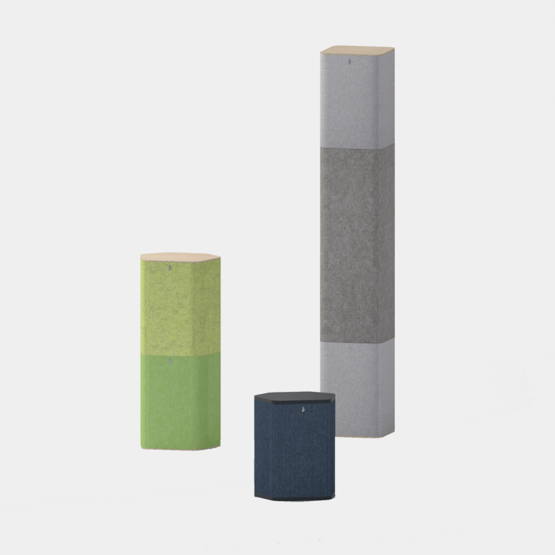 Eine Komposition verschiedener Höhen und Pro.Felt-Filzfarben