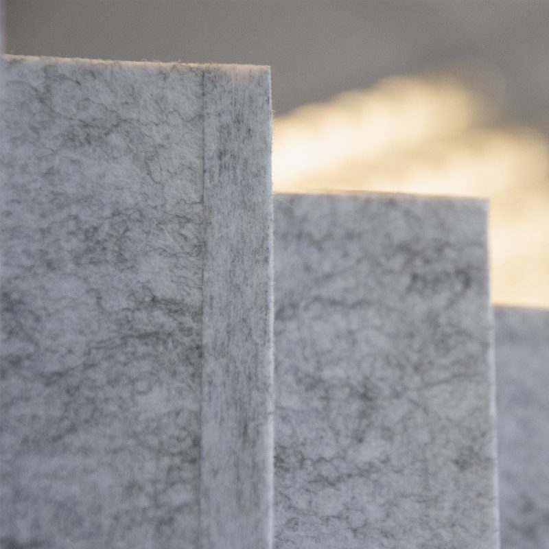 Detail der modularen Verbindungen der Filzkonstruktion
