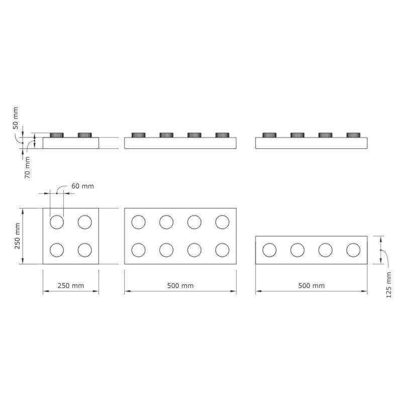 Eine mehrfarbige Foamly-Blocks-Anordnung in einem Spielzimmer