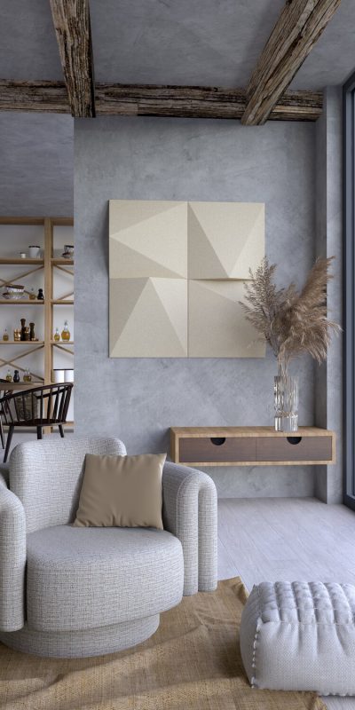 Eine kontrastreiche Komposition geometrischer Paneele