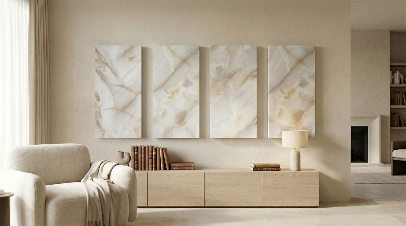 White Stone in einem hellen, minimalistischen Interieur