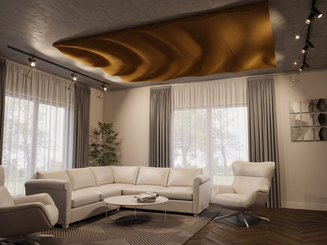 Pro.Felt Wave als welliger Akzent in einem Wohnzimmer